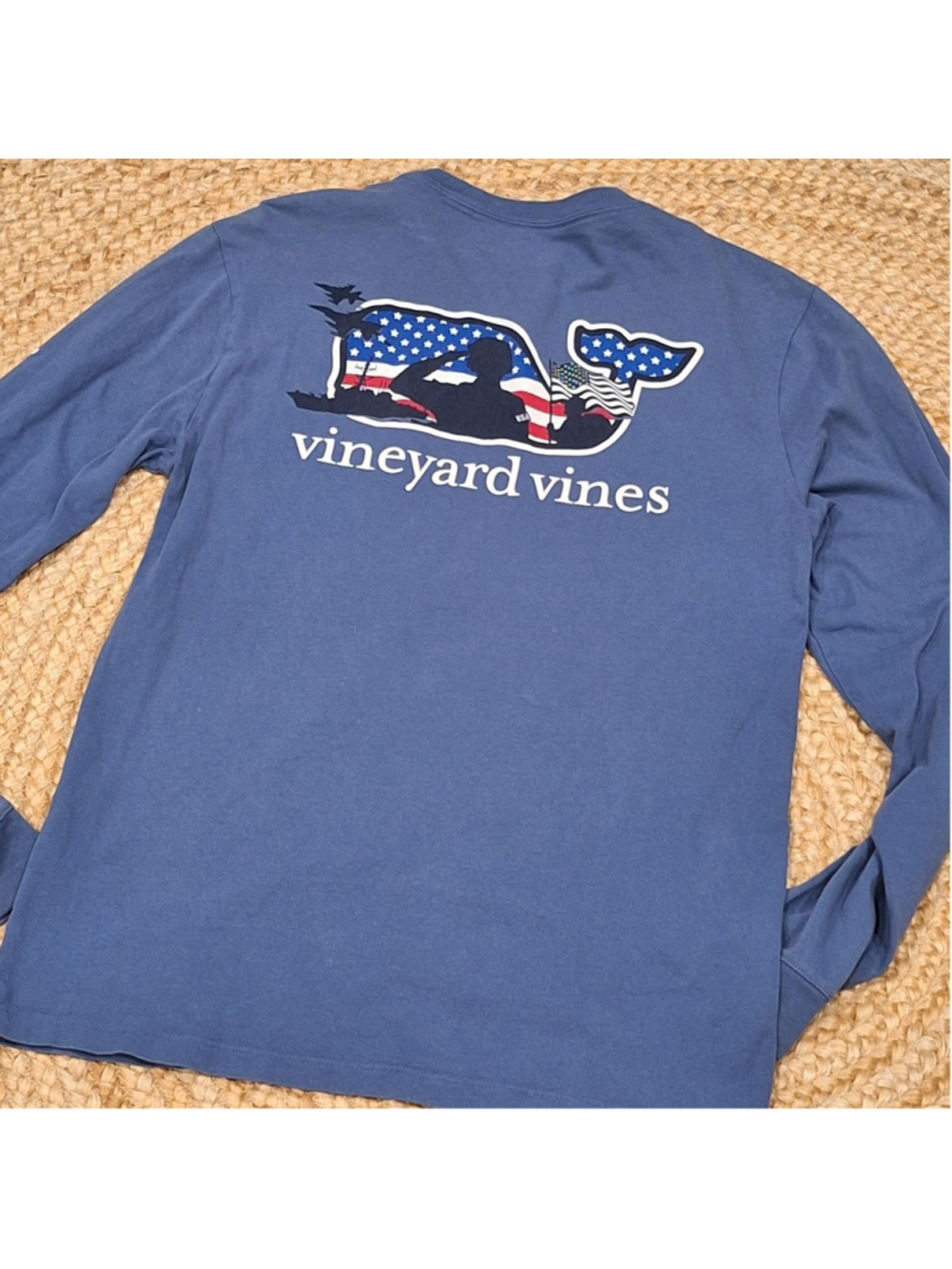 VINEYARD VINES Long Sleeve T-Shirt SALUTE TO MILITARY SERVICE Mens Size XS FLAW